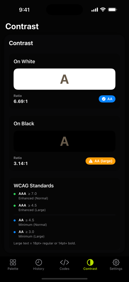 WCAG contrast check