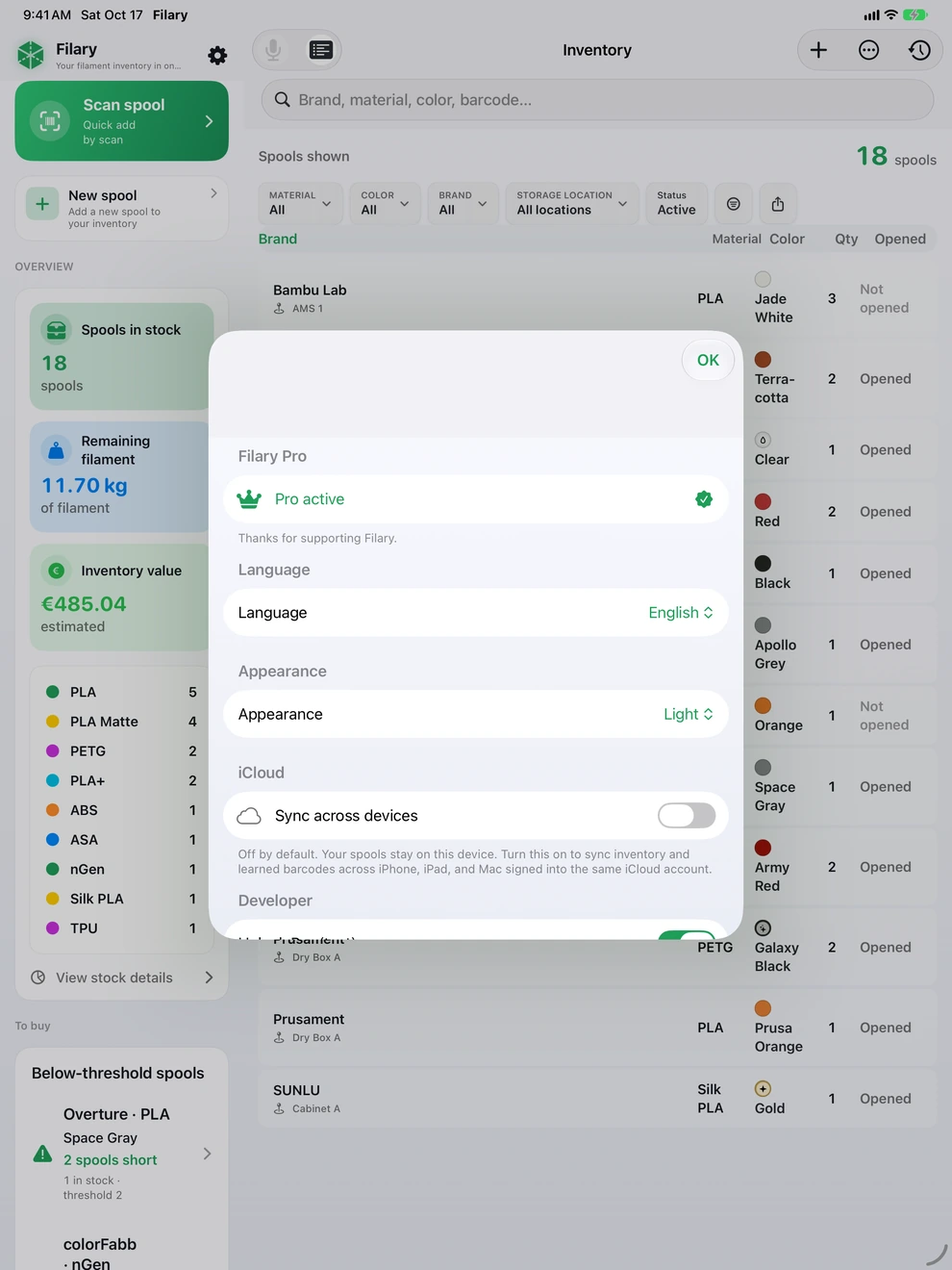 Filary on iPad