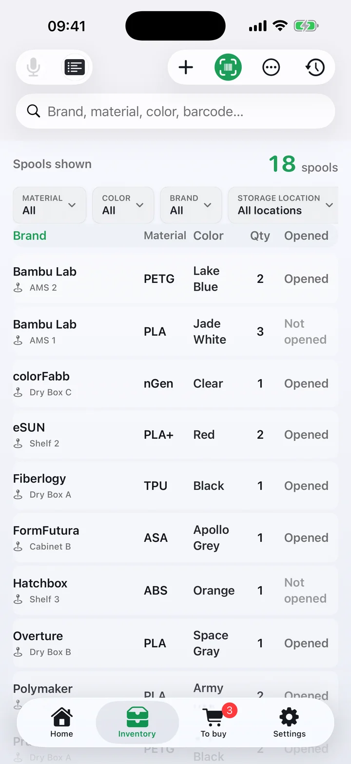 Filary inventory filters