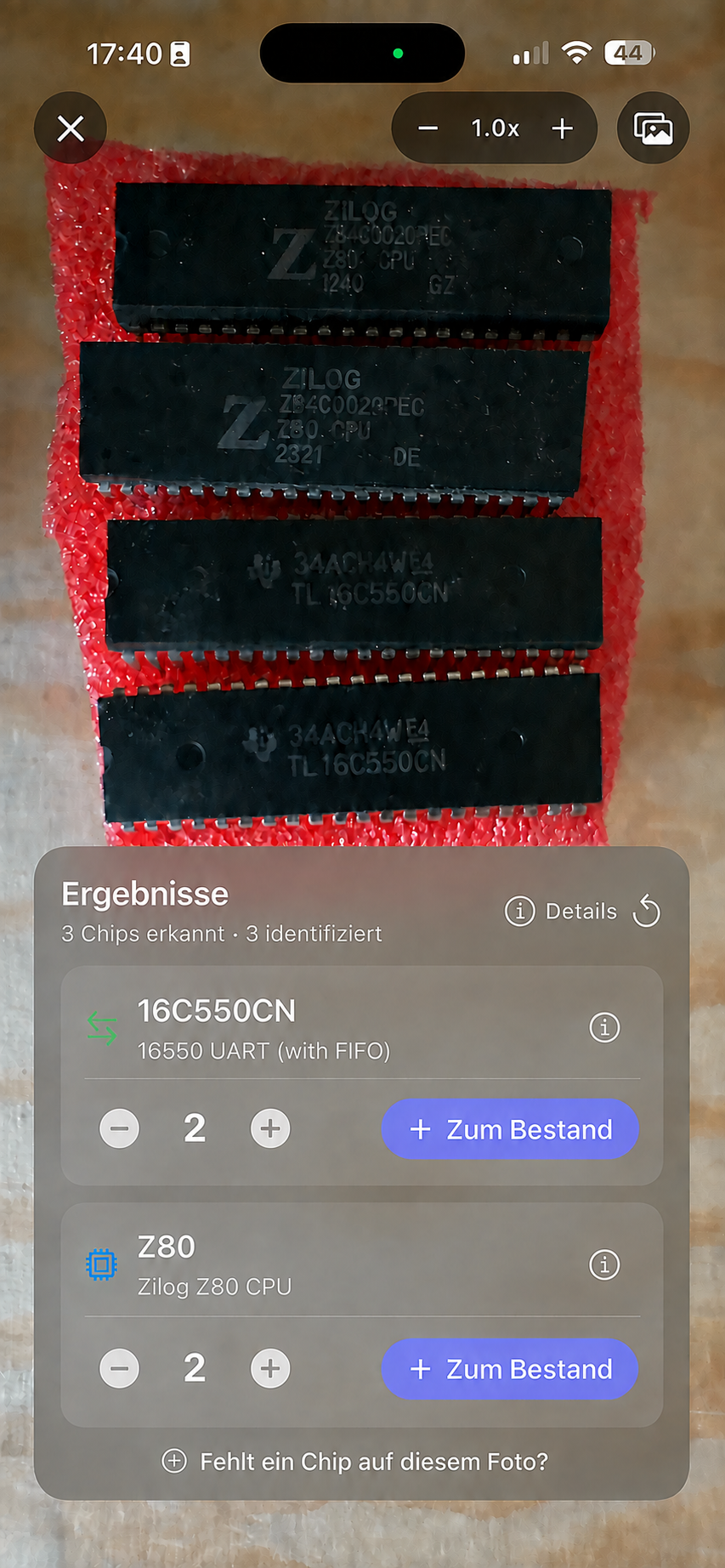 Erkennung mehrerer Chips in Retro Chip Vault