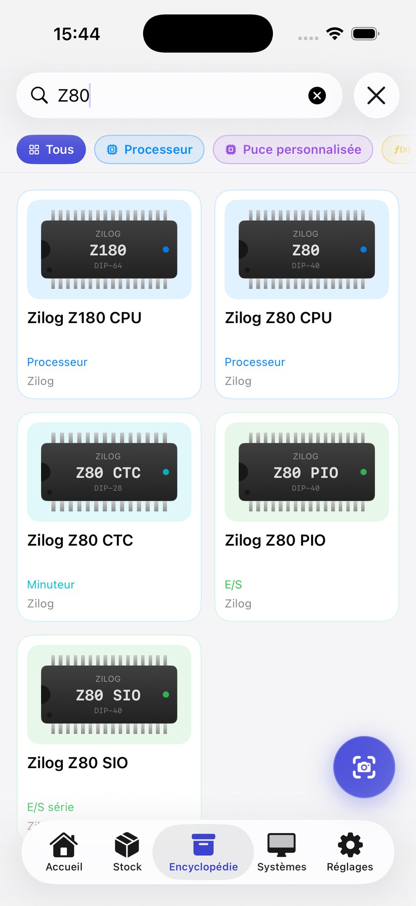 Recherche Z80 dans l'encyclopédie